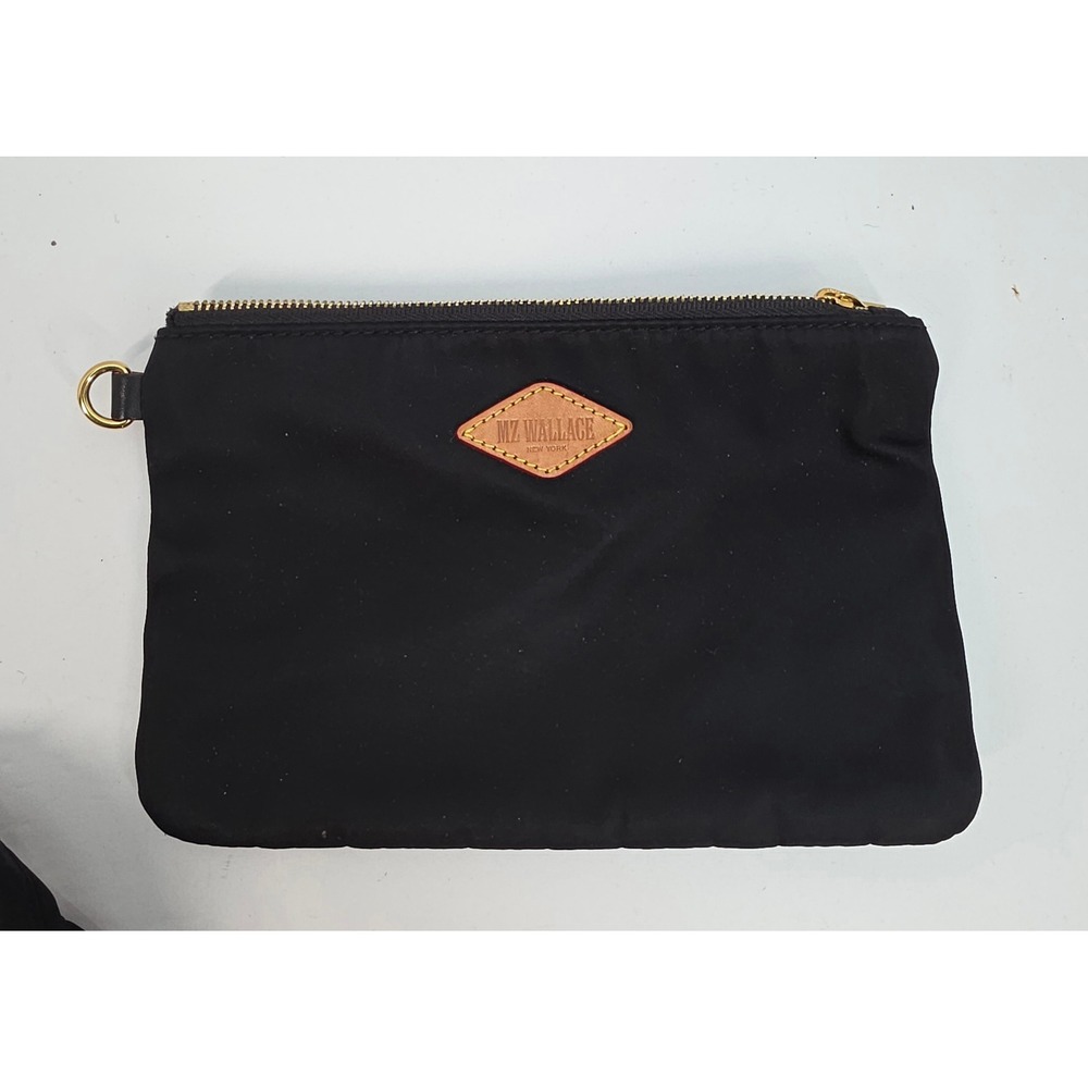 MZ Wallace Chelsea Tote Black Bedford Nylon Leather Trim Shoulder Bag Gold HW - Picture 9 of 11